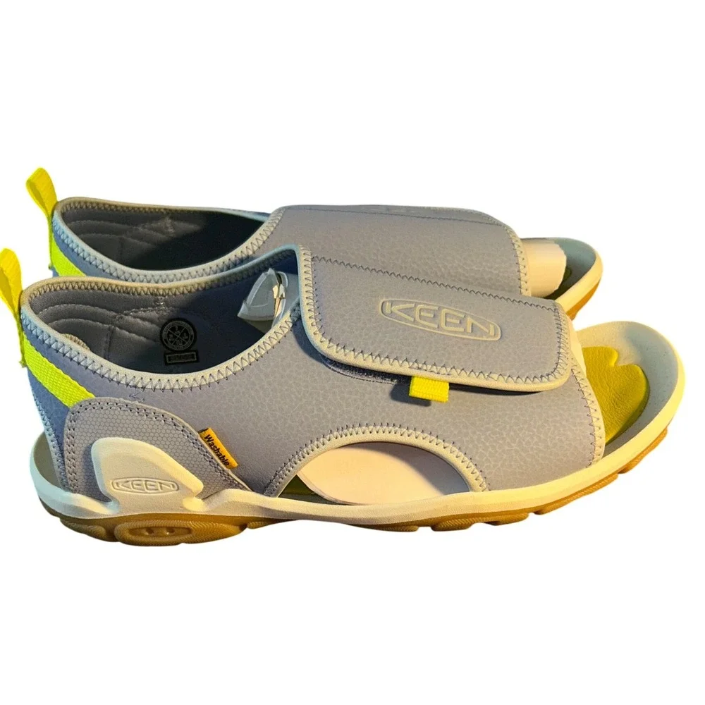 KEEN Kids Size 7‎  Newport H2 Water Sandals Lilac Yellow Hook and Loop